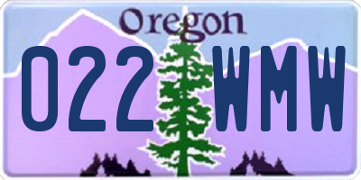 OR license plate 022WMW