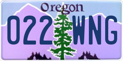 OR license plate 022WNG