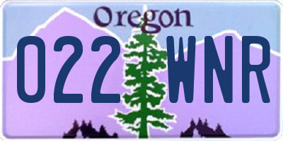 OR license plate 022WNR
