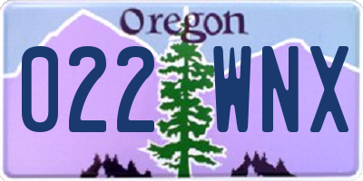 OR license plate 022WNX