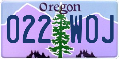 OR license plate 022WOJ