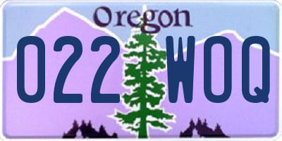 OR license plate 022WOQ