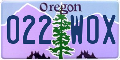 OR license plate 022WOX