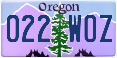OR license plate 022WOZ