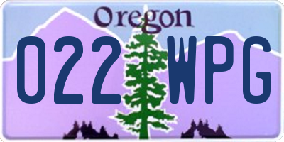 OR license plate 022WPG