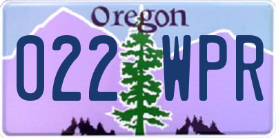 OR license plate 022WPR