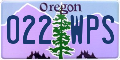 OR license plate 022WPS