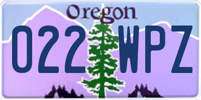 OR license plate 022WPZ