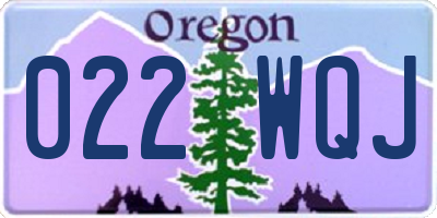 OR license plate 022WQJ