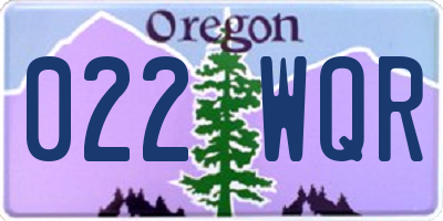 OR license plate 022WQR