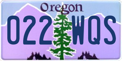 OR license plate 022WQS