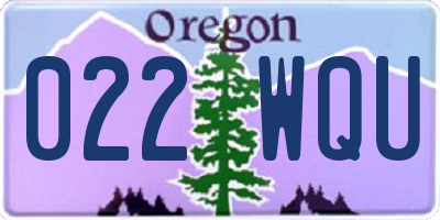 OR license plate 022WQU