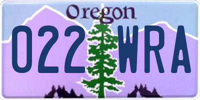 OR license plate 022WRA