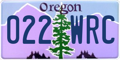 OR license plate 022WRC