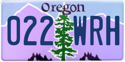 OR license plate 022WRH