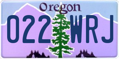 OR license plate 022WRJ