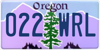 OR license plate 022WRL