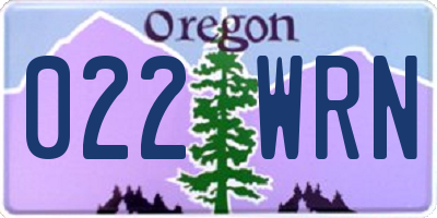OR license plate 022WRN