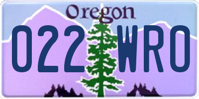OR license plate 022WRO