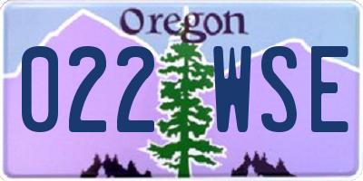 OR license plate 022WSE