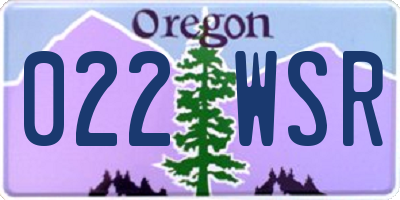 OR license plate 022WSR
