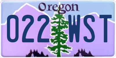 OR license plate 022WST