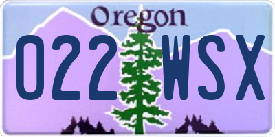 OR license plate 022WSX