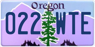 OR license plate 022WTE
