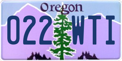 OR license plate 022WTI