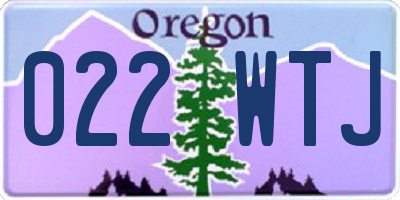 OR license plate 022WTJ