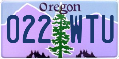 OR license plate 022WTU