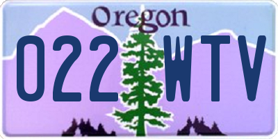 OR license plate 022WTV