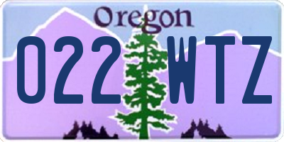 OR license plate 022WTZ