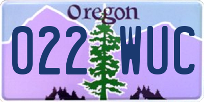 OR license plate 022WUC