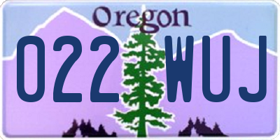 OR license plate 022WUJ