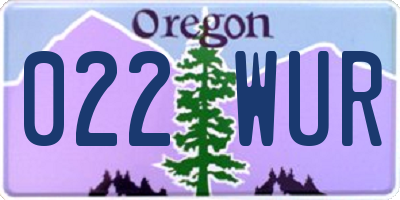 OR license plate 022WUR