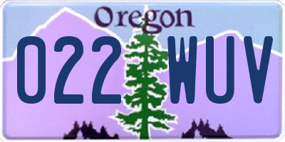 OR license plate 022WUV