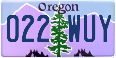 OR license plate 022WUY