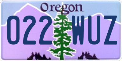 OR license plate 022WUZ