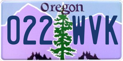 OR license plate 022WVK