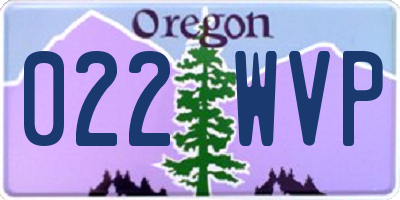 OR license plate 022WVP