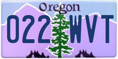 OR license plate 022WVT