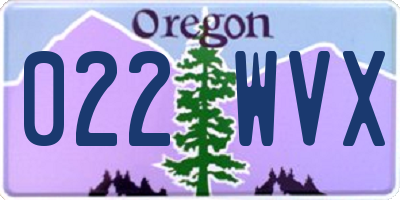 OR license plate 022WVX