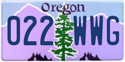 OR license plate 022WWG