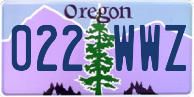 OR license plate 022WWZ