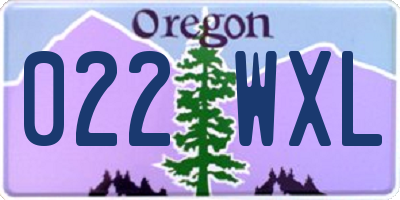 OR license plate 022WXL