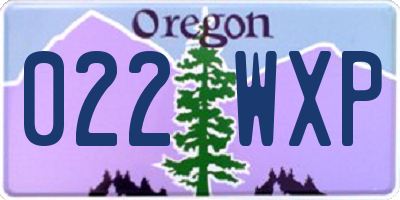 OR license plate 022WXP