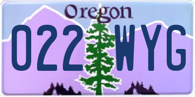 OR license plate 022WYG