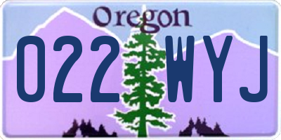 OR license plate 022WYJ