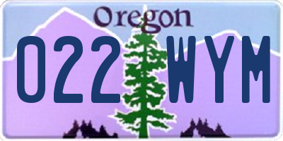 OR license plate 022WYM